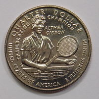 США 25 центов 2025 Алтея Гибсон Теннис "Женщины Америки" 20-я монета UNC Двор D и Р на выбор