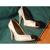 Туфли женские  кожанные, серобелоголубые р.39