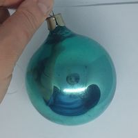 Ёлочная игрушка Шар Классика изумрудная, стекло. СССР
