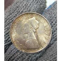 500 лир 1960 кораблик Италия карамельная патина! Красивое серебро!