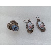 Кольцо, серьги