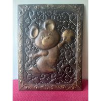 Настенное панно. Олимпийский мишка. Олимпиада 80. Футбол.
