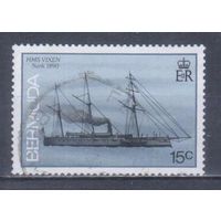 [1898] Бермуды 1986. Корабли.Пароходы. Гашеная марка.