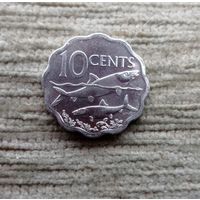 Werty71 Багамы Багамские острова 10 центов 2010 Рыба Корабль Блеск