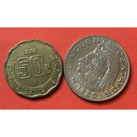 Мексика 2 разные монеты по 50 сентаво