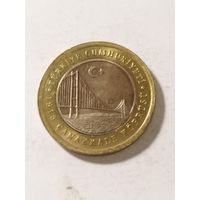 Турция 1 лира "Мост Чанаккале" 2022