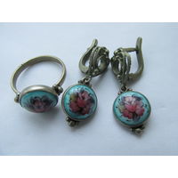 КОЛЬЦИ И СЕРЬГИ ФИНИФТЬ ВРЕМЕН СССР.