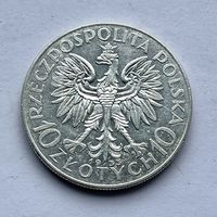 Монета серебро Польша 10  злотых 1933 год Ядвига ОТЛИЧНЫЕ