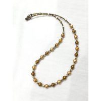 Лот С 1 РУБЛЯ! много лотов! Винтажные Бусы-чокер жатое стекло, Чехия, латунь