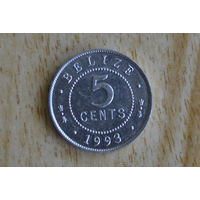 Белиз 5 центов 1993 с 1 руб