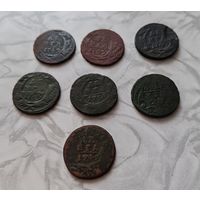 Денга 1749 год, 7 монет, цена за все, торг!