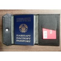 Кошелек обложка для паспорта натуральная кожа