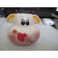 Корова перечница фарфор 7х7 см с рубля!
