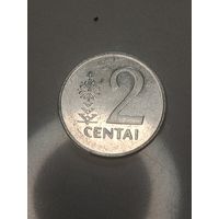 Литва 2 цента 1991 года .