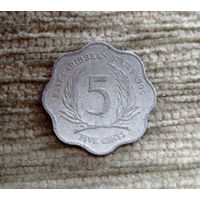 Werty71 Карибские острова 5 центов 1995 Елизавета 2 Карибы