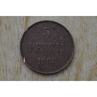 Финляндия в составе РИ 5 пенни 1908