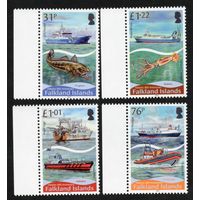 Фолклендские острова 2017. Корабли. Рыба 4 марки Mi 1345-48