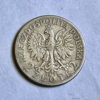 Монета СЕРЕБРО Польша 2 злотых 1934 год Ядвига ОТЛИЧНЫЕ