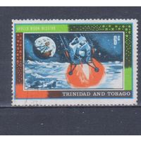 [872] Тринидад и Тобаго 1969. Космос США.Посадка на Луну. Гашеная марка.