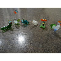 Миниатюрные фигурки, цветное стекло, техника лэмпворк, без дефектов