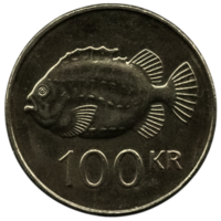 Республика Исландия. 100 крон 2011. Фауна. Рыба-воробей.