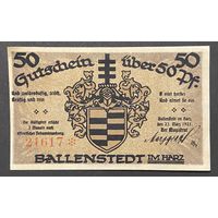 Нотгельд 50 пфеннигов 1921 год. Балленштедт. Веймарская республика
