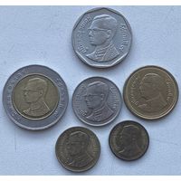 Таиланд 25, 50 сатанг, 1, 2, 5, 10 бат 1987 - 2007 г. Король Рама IX. Набор 6 шт.