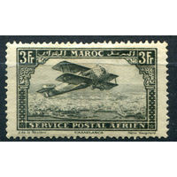 Французские колонии - Марокко - 1922/26г. - авиация, авиапочта, 3 fr - 1 марка - MH [Mi 48]. #4-W1-127-A-1