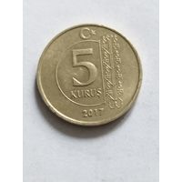 Турция 5 куруш 2017