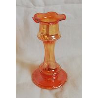 Винтажный подсвечник, карнавальное стекло с иризацией