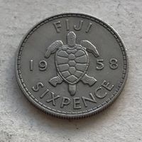 Фиджи 6 пенсов 1958 Елизавета II