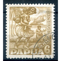 Британские колонии - Папуа - 1932г. - жизнь в Папуа, ландшафты, мотивы, 6 Р - 1 марка - гашёная [Mi 86]. #3-WB-70-A-1