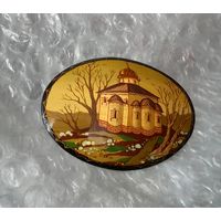 Брошь Лаковая миниатюра.