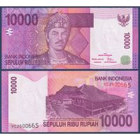 Индонезия, 10000 рупий 2005 (2008) г., P-143d (YC, султан Махмуд Бадаруддин II, дома Румах), UNC