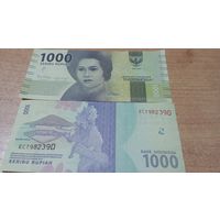 1000 рупий Индонезии 2016 года с рубля **982390