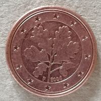 Германия 1 евроцент 2004 год, "F", KM# 207