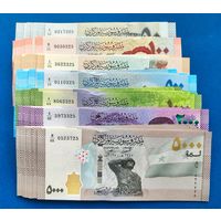 Сирия, комплект из 7-ми банкнот - 50 100 200 500 1000 2000 5000 фунтов 2021-2024 г, UNC