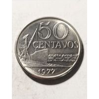 50 сентаво 1977 года Бразилия, отличная, в блеске!