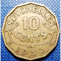 Сейшелы 10 центов 1953 г.