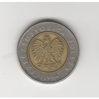 5 злотых Польша 1994 Лот 8572