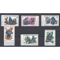 Фауна. Обезьяны. Руанда. 1970. 6 марок б/з. Michel N 400, 402-406 (20.0 е).