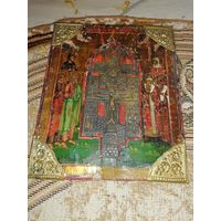 Икона. крест. Письмо по золоту. Ветка. Редкость.