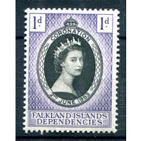 Британские колонии - Фолклендские острова (Dependencies) - 1953г. - коронация королевы Елизаветы II - 1 марка - полная серия, MNH [Mi 18]. #2-Bc-D-KS-7