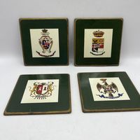 Набор антикварных подставок под чашки и бокалы, 4 шт. Италия. 3546