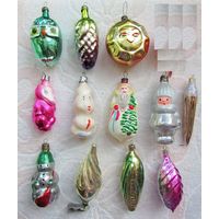 Елочные игрушки одним лотом. Стекло, СССР