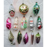 Елочные игрушки одним лотом. Стекло, СССР