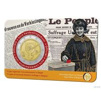 2 евро 2023 Бельгия 75 лет избирательного права женщин блистер BU