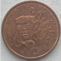 Франция 2 евроцента 1999 г.