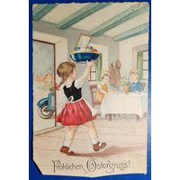 Открытка старинная. Пасхальная.