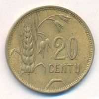 Литва 20 центов 1925 г. _состояние VF